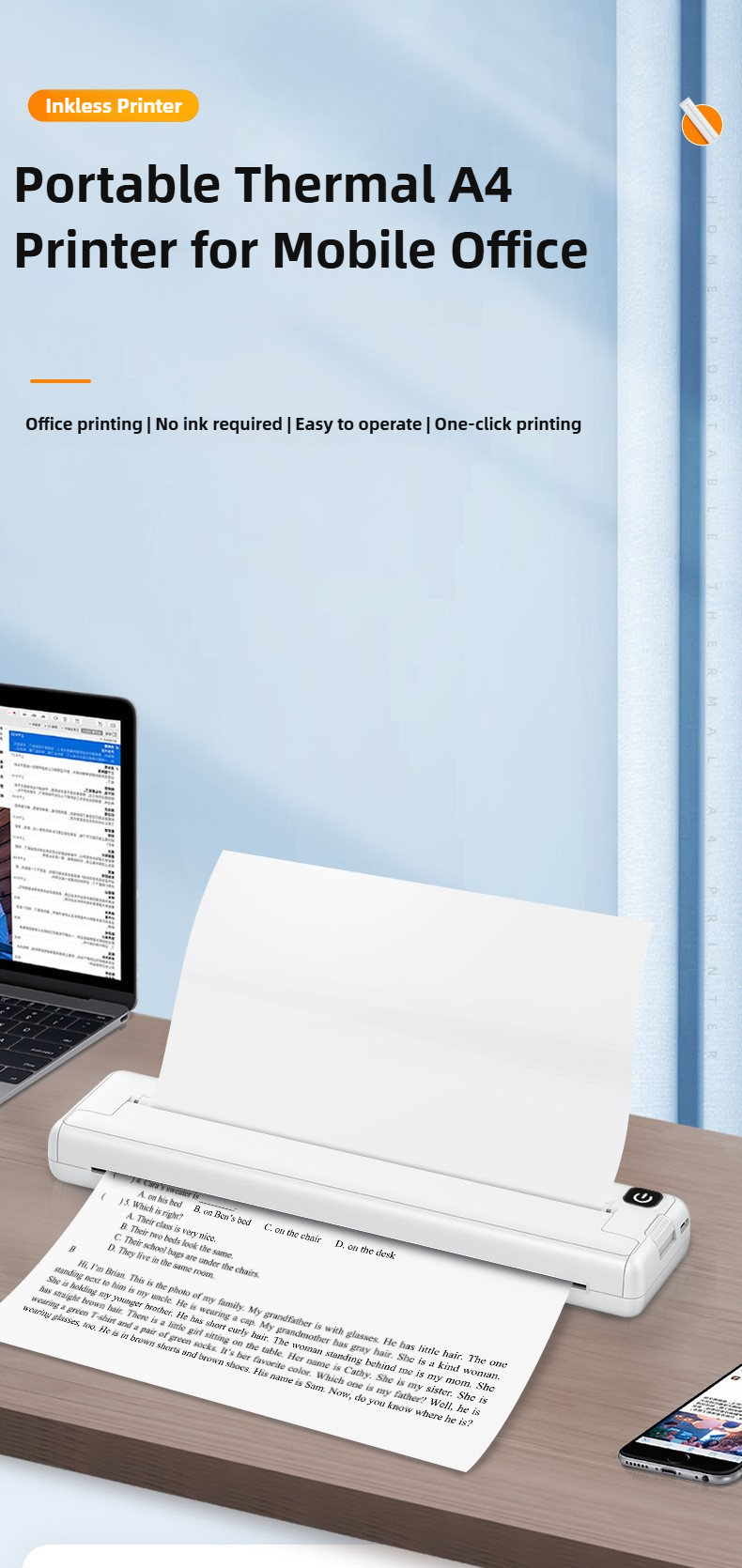 PrintnGo Matte™ - Wireless A4 Printer (3 Colour Options)