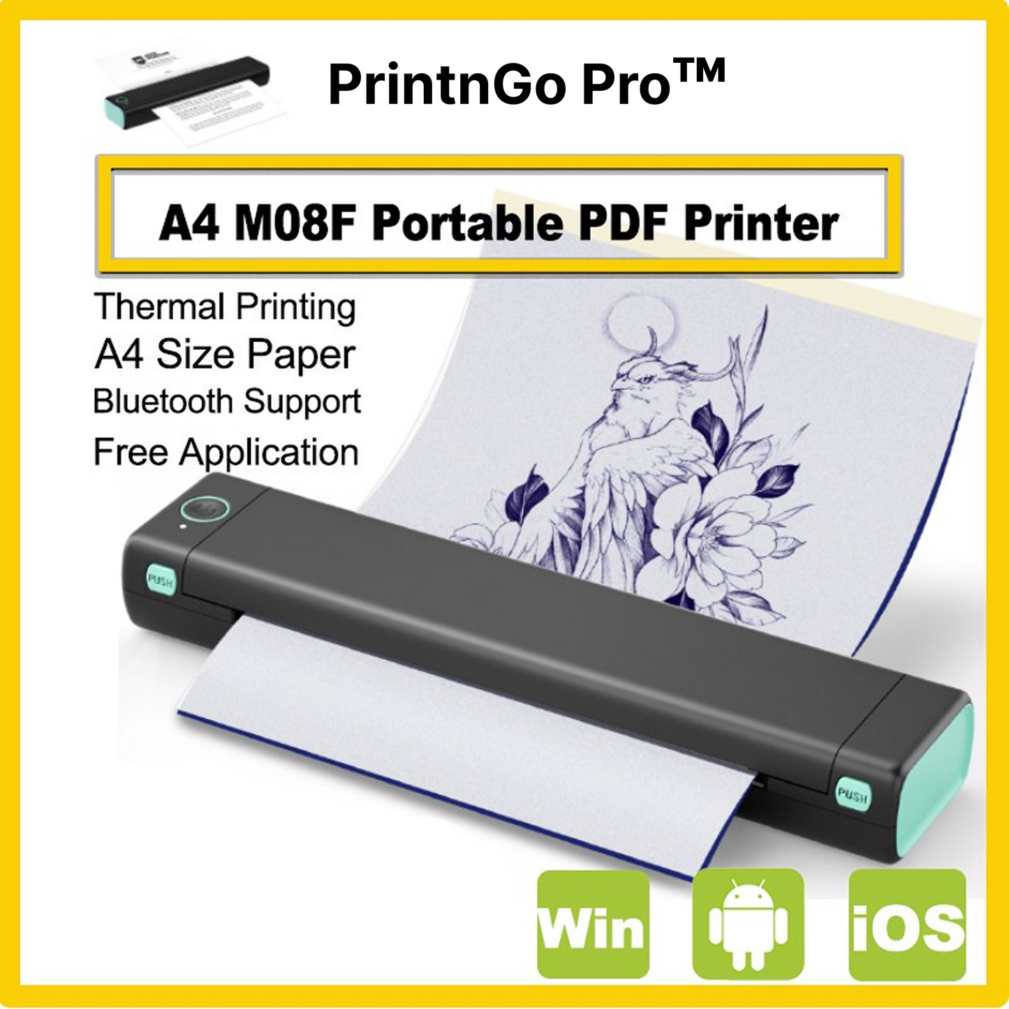 PrintnGo Pro Premium™ - Wireless Portable Printer -  Nebula Noir SE